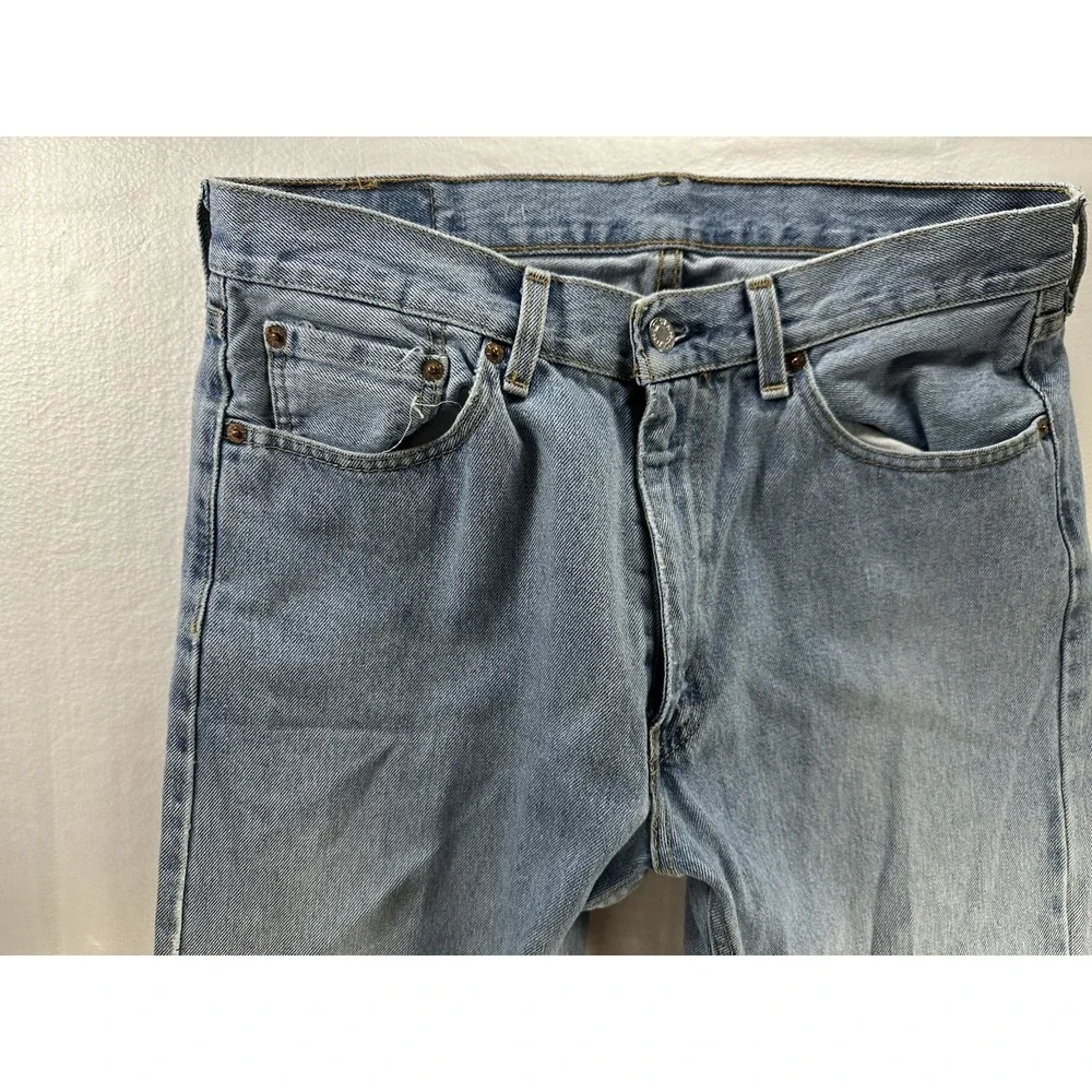 Vintage Levi's 505 33x32‎ Mens Jeans Straight Fit Y2K Light Wash Denim